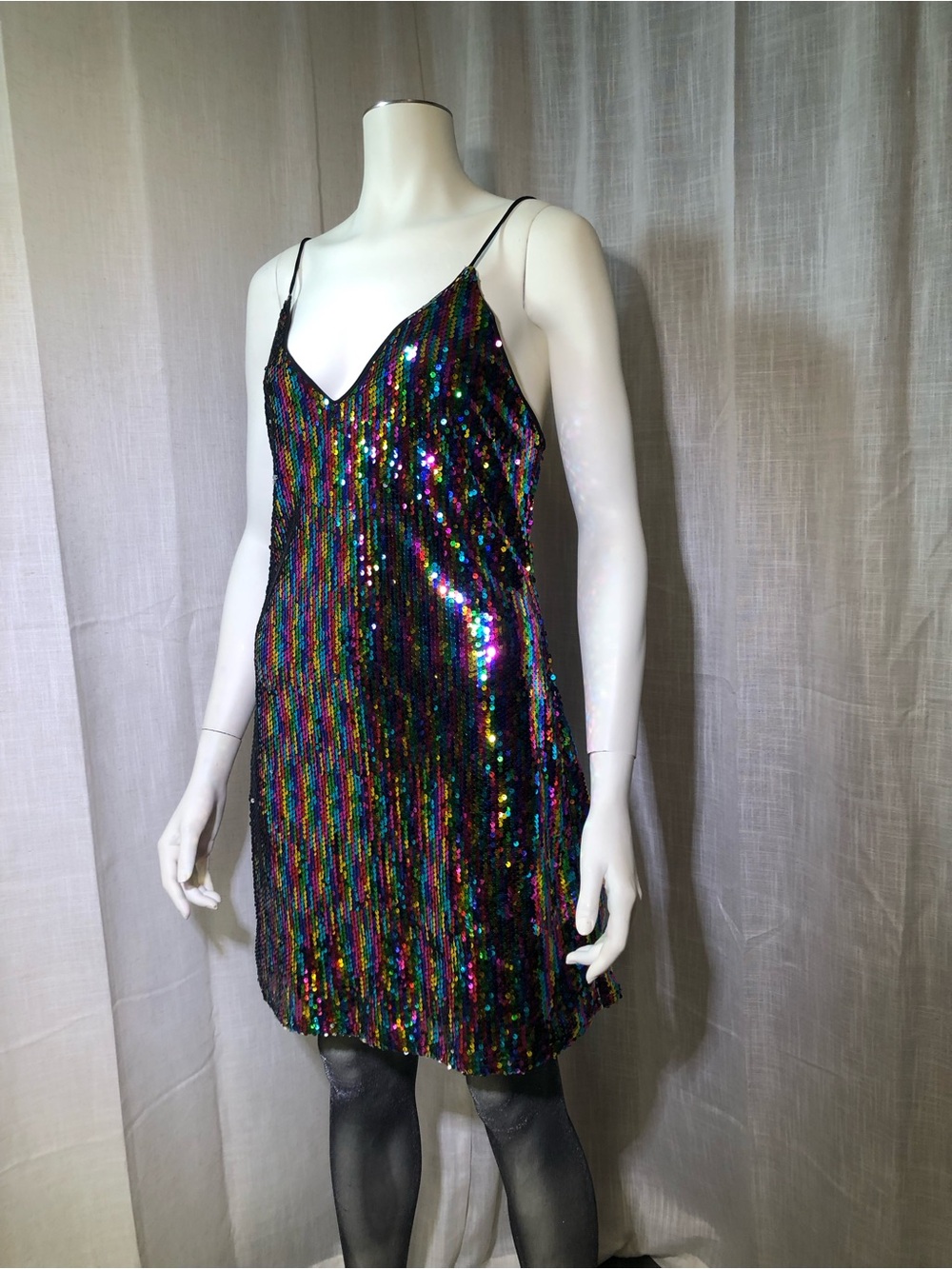 Nasty Gal Multi-Color Sequin Slip Dress